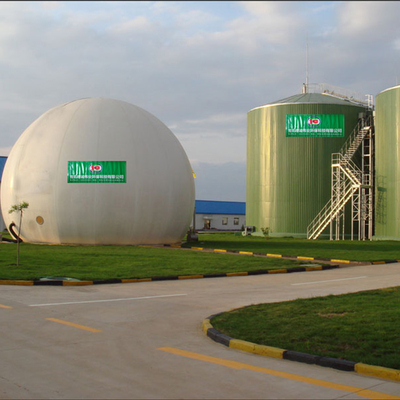 ตัวยึดก๊าซชีวภาพเมมเบรนสองชั้นพร้อมวัสดุป้องกันการกัดกร่อน PES PVC PDFE พิเศษ